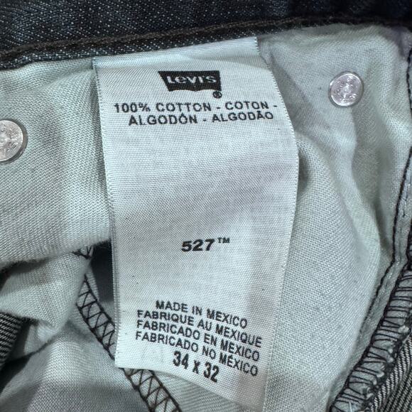 Levi’s 527 Bootcut Jeans Men 34x32 Cropped Faded Blue Y2K Grunge Streetwear - Picture 8 of 8